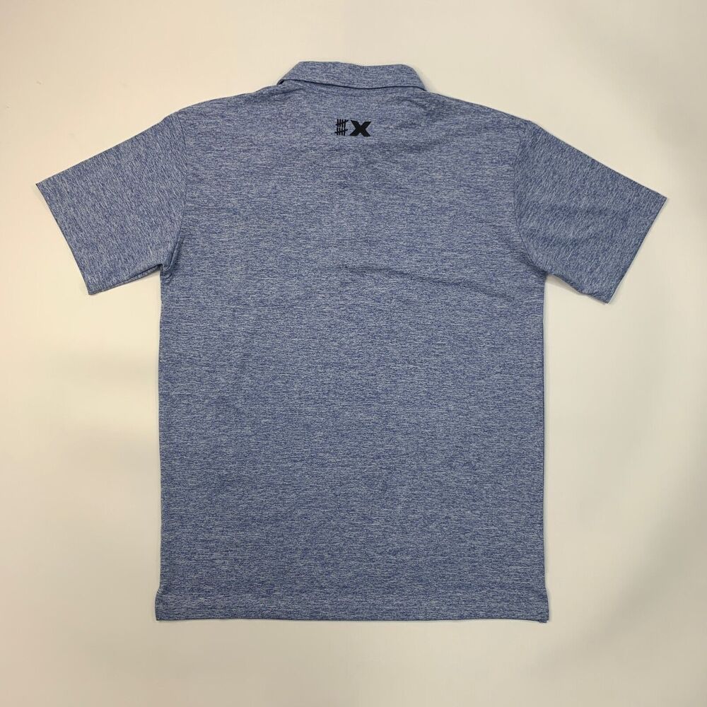 10X Sports Polo Shirt Mens S Small Shark Blue Golf Performance Chest Pocket New - Picture 7 of 10